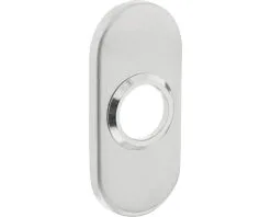 INTERSTEEL Rozet Ovaal Verdekt RVS Geborsteld, 2 Stuks