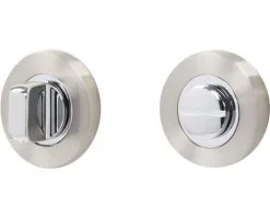 PERTURA Rozet Rond Met WC-/badkamersluiting Bicolor RVS Geborsteld/glans