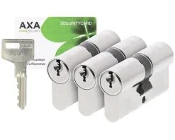 AXA Dubbele Veiligheidscilinder 7251 Ultimate Security 30-30, 3 Stuks