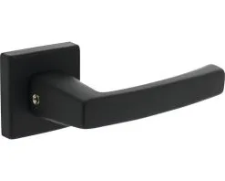 INTERSTEEL Deurkruk Paar Moora Op Vierkant Rozet Zwart Mat