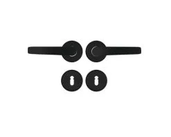 AXA Deurkruk Paar Curve Klik Met Kruk Curve Op Rozet Met Sleutelplaat Zwart