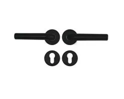 AXA Deurkruk Paar Curve Klik Met Kruk L Op Rozet Met Profielcilindergat Zwart