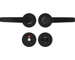 AXA Deurkruk Paar Curve Klik Met Kruk Curve Op Rozet Met WC-/badkamersluiting Zwart