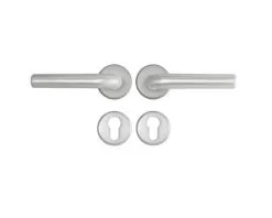 AXA Deurkruk Paar Curve Klik Met Kruk L Op Rozet Met Profielcilindergat Aluminium F1