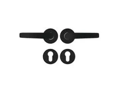 AXA Deurkruk Paar Curve Klik Met Kruk Curve Op Rozet Met Profielcilindergat Zwart