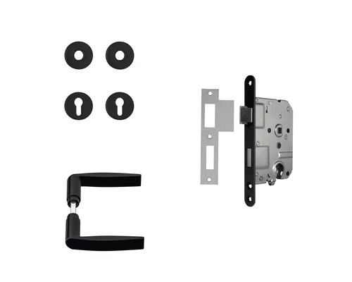 AXA Cilinderslot 7145 Dag-nacht PC55 Zwart Met Beslag (deurbeslag Curve Klik Met Kruk Curve Op Rozet PC Zwart) 1 AXA Cilinderslot 7145 Dag-nacht PC55 Zwart Met Beslag (deurbeslag Curve Klik Met Kruk Curve Op Rozet PC Zwart)