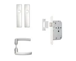AXA Loopslot 7155 Wit Met Beslag (deurbeslag Edge Met Kruk Blok Op Blindschild Aluminium F1)
