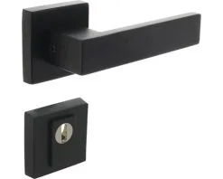 INTERSTEEL Achterdeurbeslagset Amsterdam Op Vierkant Rozet Zwart Mat