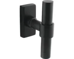 INTERSTEEL Raamkruk T-vorm Recht Op Rechthoekig Rozet Zwart