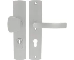 AXA Veiligheidsbeslag Curve Plus 6665-51-11/72K Duw/kruk S-knop PC72 Anti-kerntrek Aluminium F1