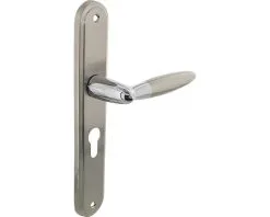 INTERSTEEL Deurkruk Paar Elen Op Schild Met Profielcilindergat PC55 Chroom Nikkel