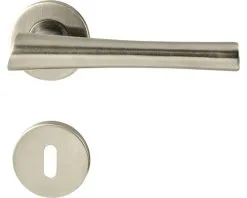 PERTURA Deurkruk Paar Silva Op Rozet Met Sleutelplaat RVS Mat